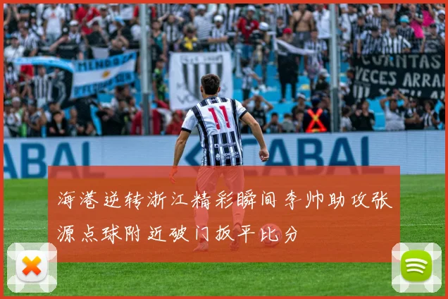 海港逆转浙江精彩瞬间李帅助攻张源点球附近破门扳平比分